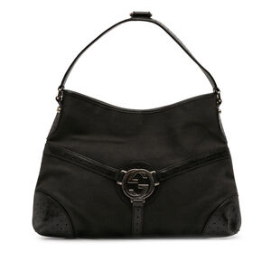Pre-Loved Gucci Canvas Reins Shoulder Bag
